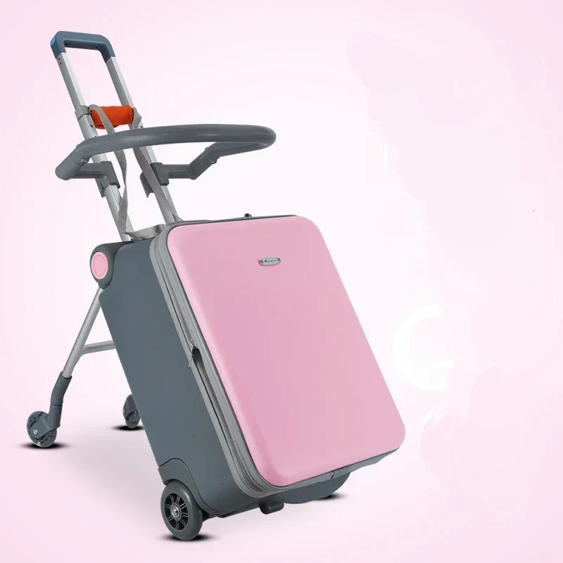 Lightweight Sitting Riding Folded Style Travel Kids Trolley Luggage Multifunctional Detachable Storage Kids Scooter Suitcase HOT