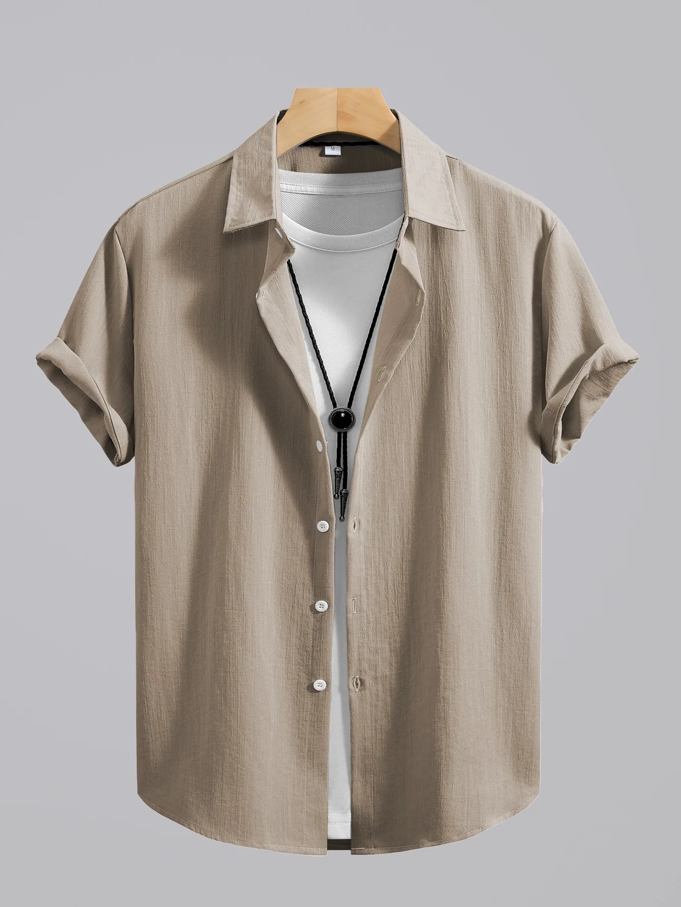 

2026 Men's Simple and Fresh Shirt - Street Fashion Loose Quick-Drying Casual Shirt-Hawaiian Vacation Style Solid Collar Cardigan