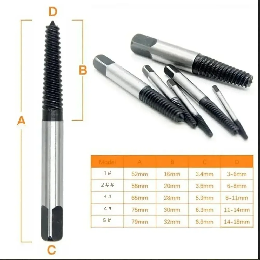 

5/6Pcs Remover Damaged Screwdriver Extractor Drill Bit Set Woodworking Faucet Broken Bolt Pull Center Drill Bit Repair Tool