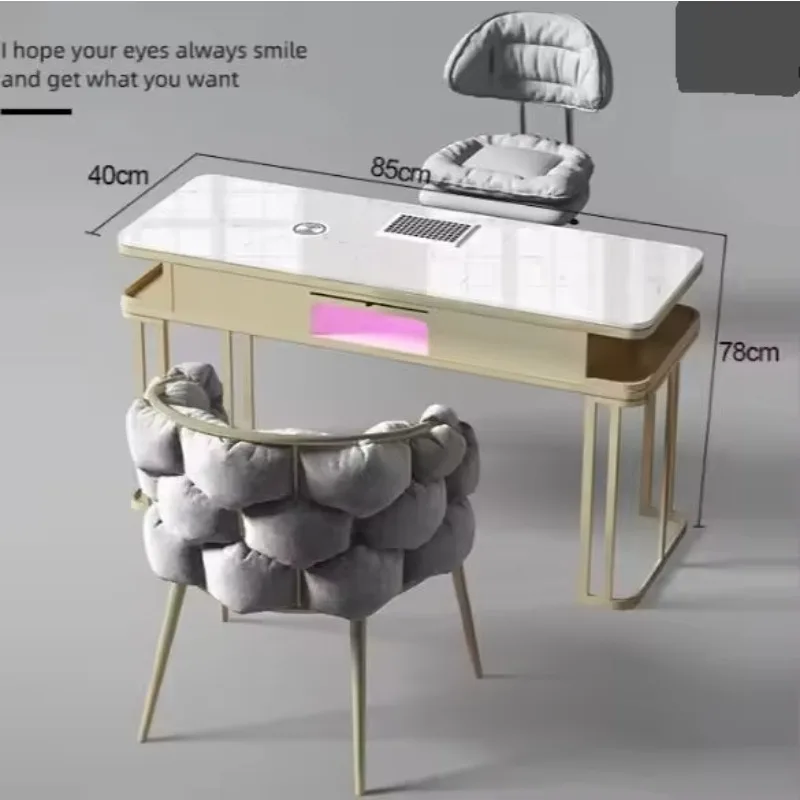 

High Quality Leisure Style Salon Furniture Set Metal With Velvet Nail Manicure Table Salon Table