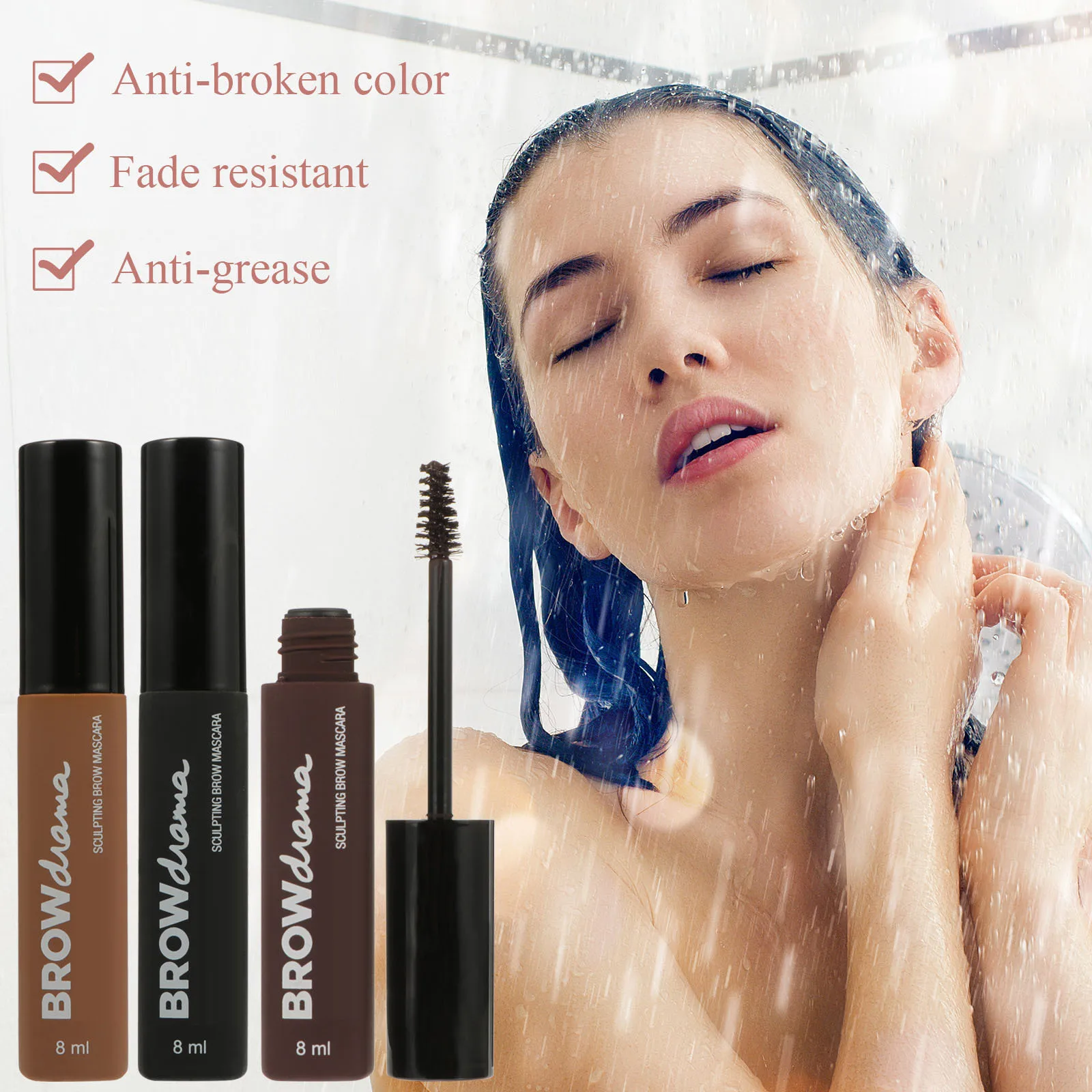 3 szt. Wodoodporny żel do brwi, odporny na pot, tintujący wzmacniacz brwi dla naturalnego, długotrwałego efektu makijażu, żel utrwalający brwi.