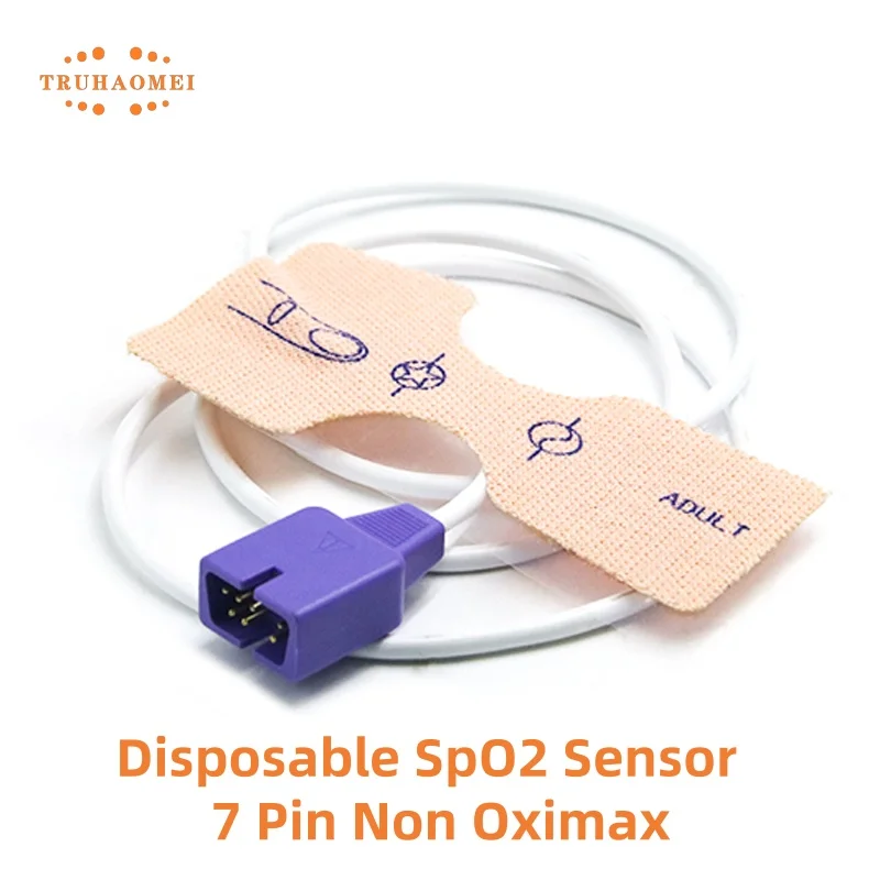 7 Pin Disposable SpO2 Sensor Adult Pediatric Infant Neonate Multi Sizes For Nellcor Oxygen Saturation without Oximax SpO2 Probe