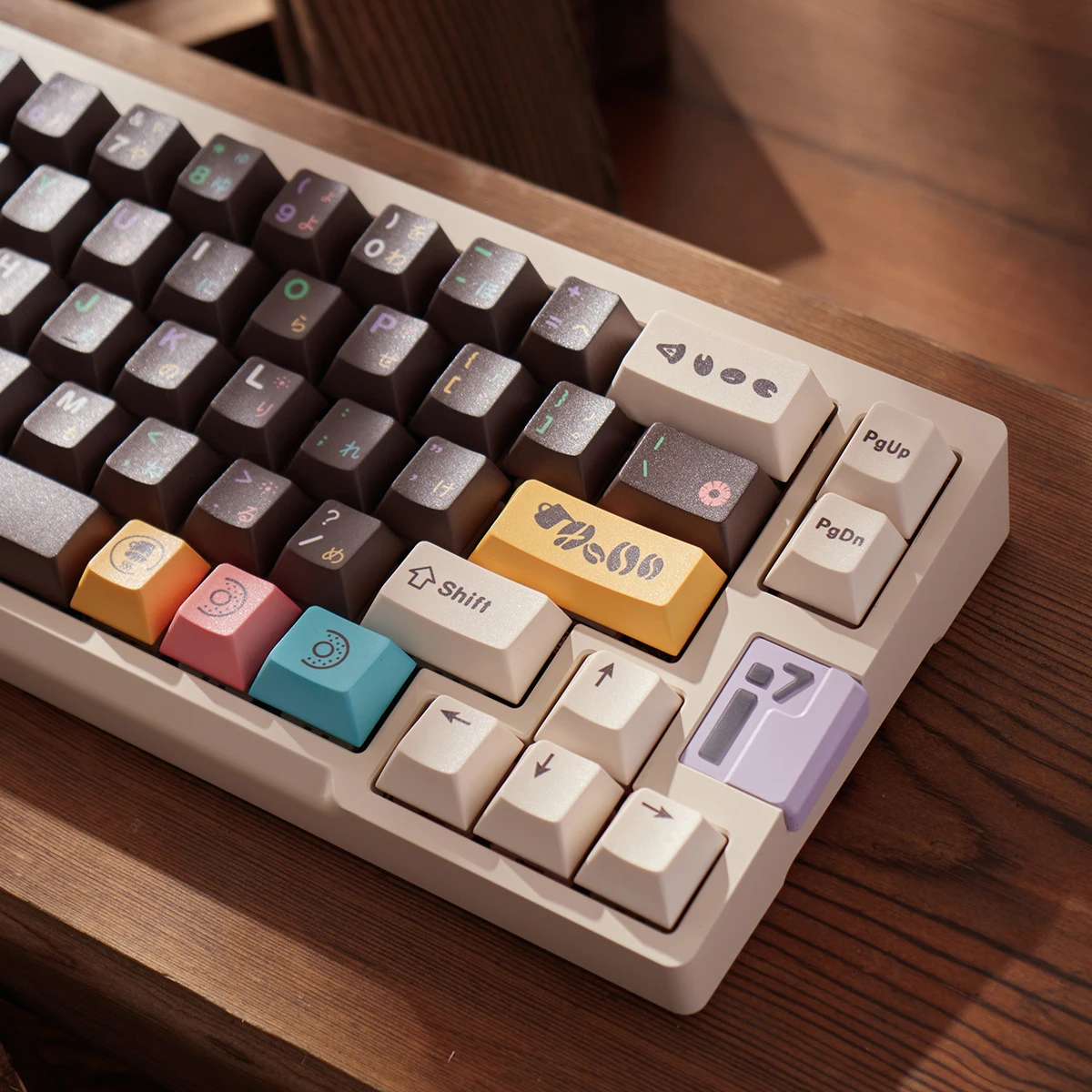 Chocolate Donut Keycaps PBT Custom Cherry Profile Kawaii Keycaps for gaming Rainy75 Accessories key caps mechanical keyboard