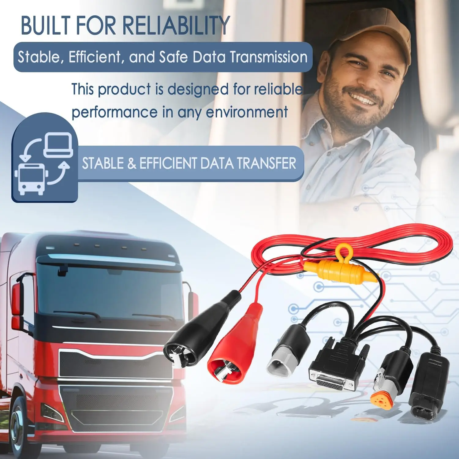 3-Pin Diagnostic Adapter Cable for Nexiq USB Link 2/3, Fits Cummins Engines with 2/3 Pin Connector