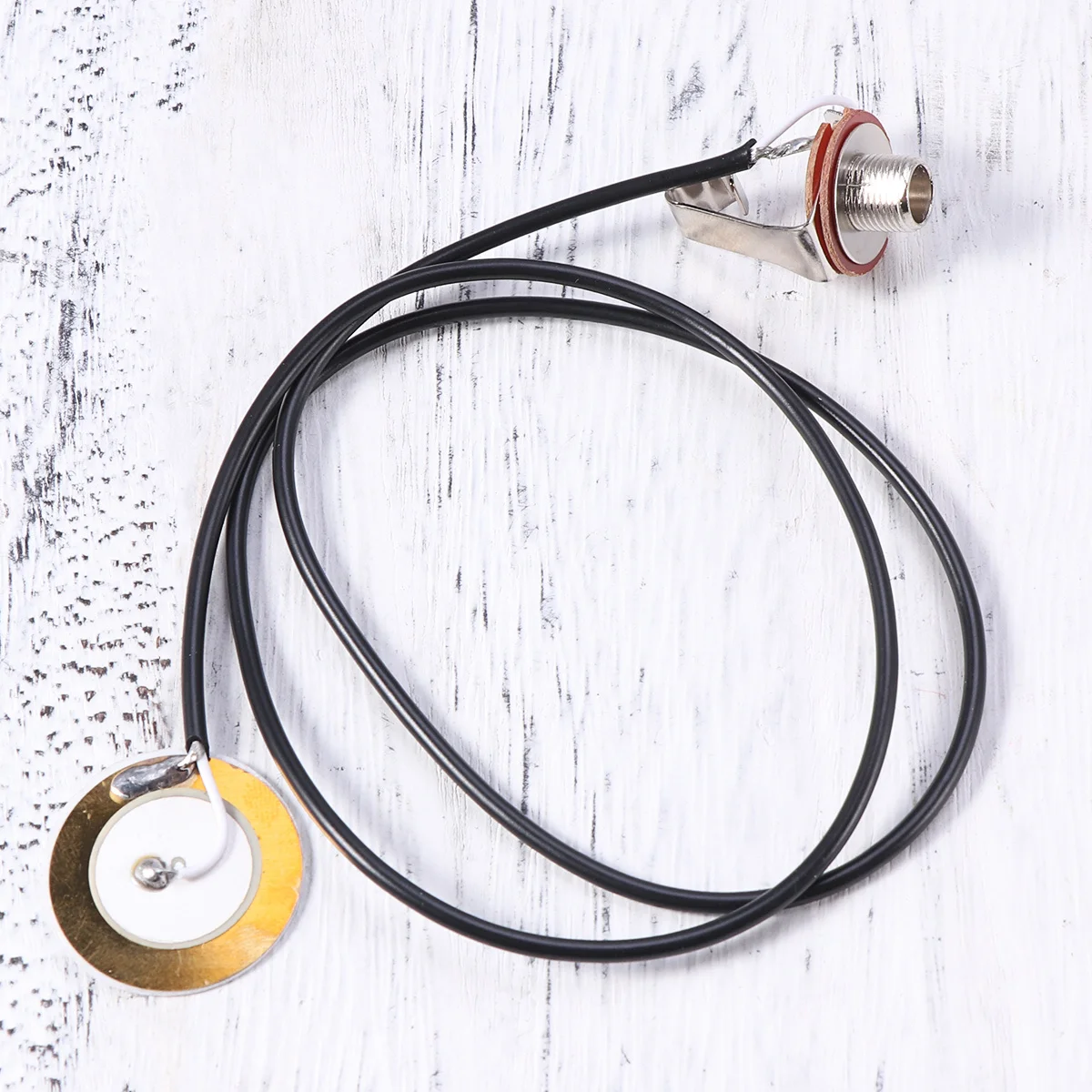 

Guitar Pickup 37.5Cm Long Shaft 1/4 Inch Jack 9.5Mm Threaded Piezo For Cigar Box Acoustic Instrument Music Accessories