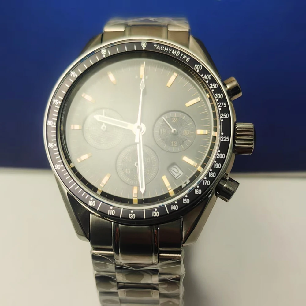 VK63 ساعة يد تعمل بالحركة إطار ألومنيوم مسطح 38.4*34.2 مللي متر استبدال أجزاء الساعة وتجميع علبة VK63 والصيانة