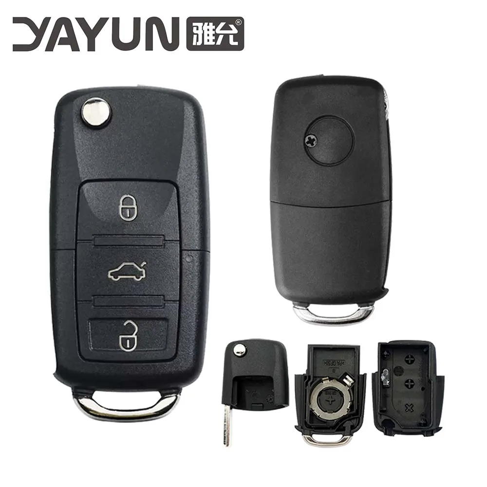 YAYUN AKVWF107 Positron Flex Shell Burglar Alarm 3 Button Control With Battery Clip For VW