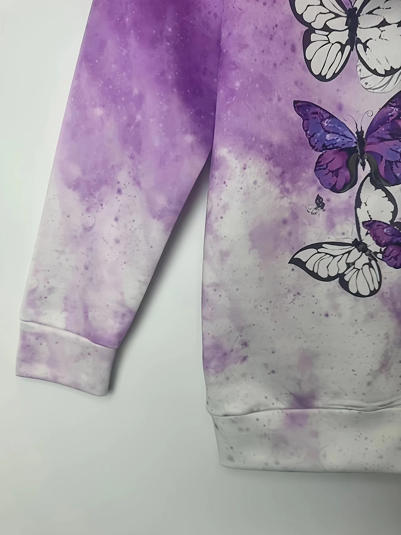 New Style Women T‑shirt O‑neck Long Sleeve Tee Top Butterfly Tie Dye Print Casual Fashion Autumn Daily Wear Women's Clothes - view 3
