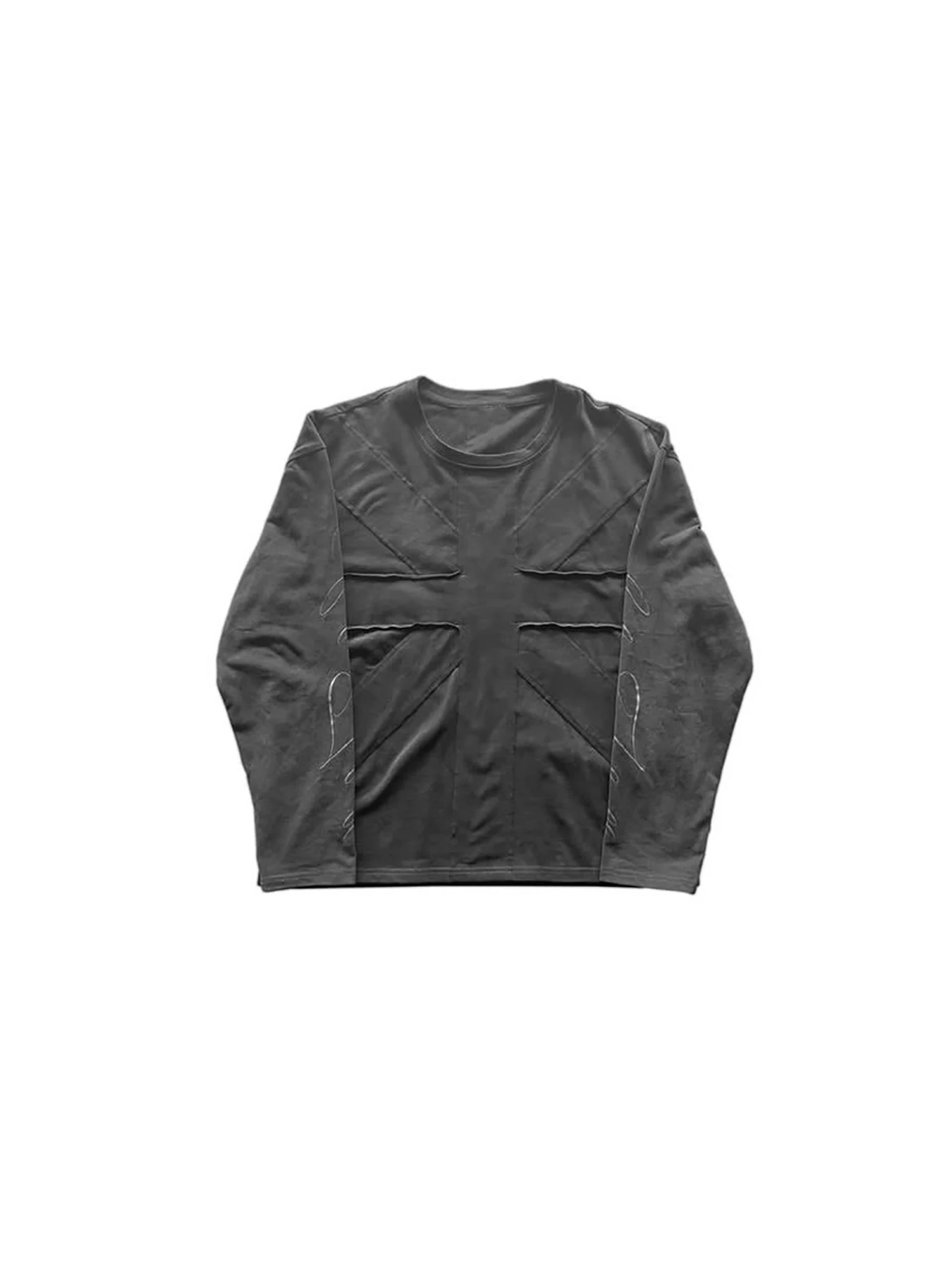 New Personalized Round Neck Pullover Retro Y2K Meter Street Trendy Long Sleeved T-Shirt image 3