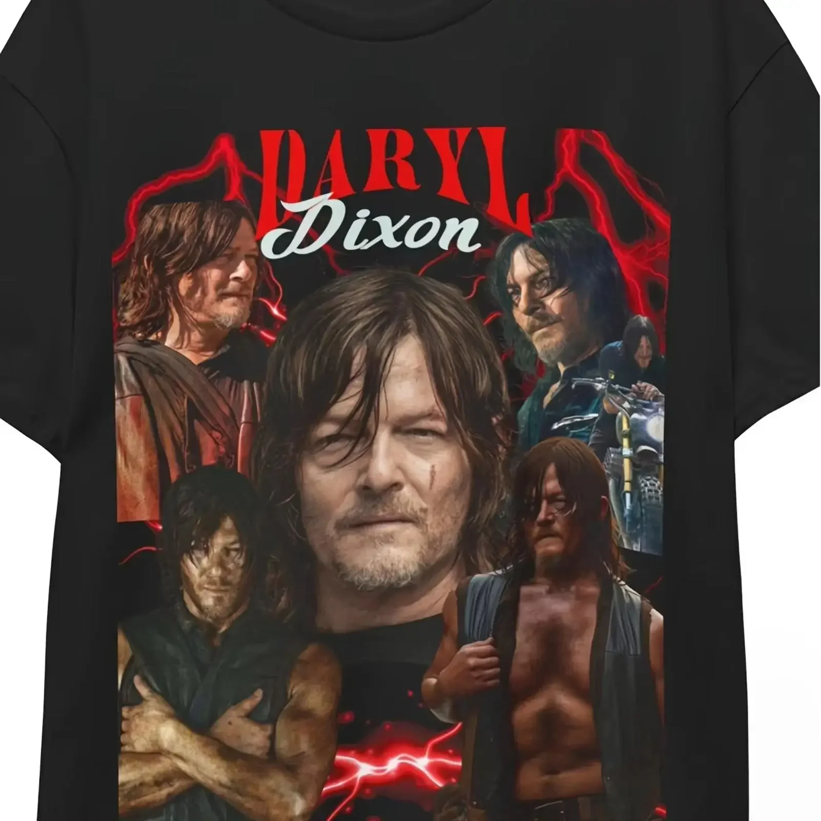 Playera Daryl Dixon para Mujer, Estilo Vintage, Lavada, Ligeramente Elegante, Casual, Suave, Transpirable, Versátil, para Uso Diario, Unisex