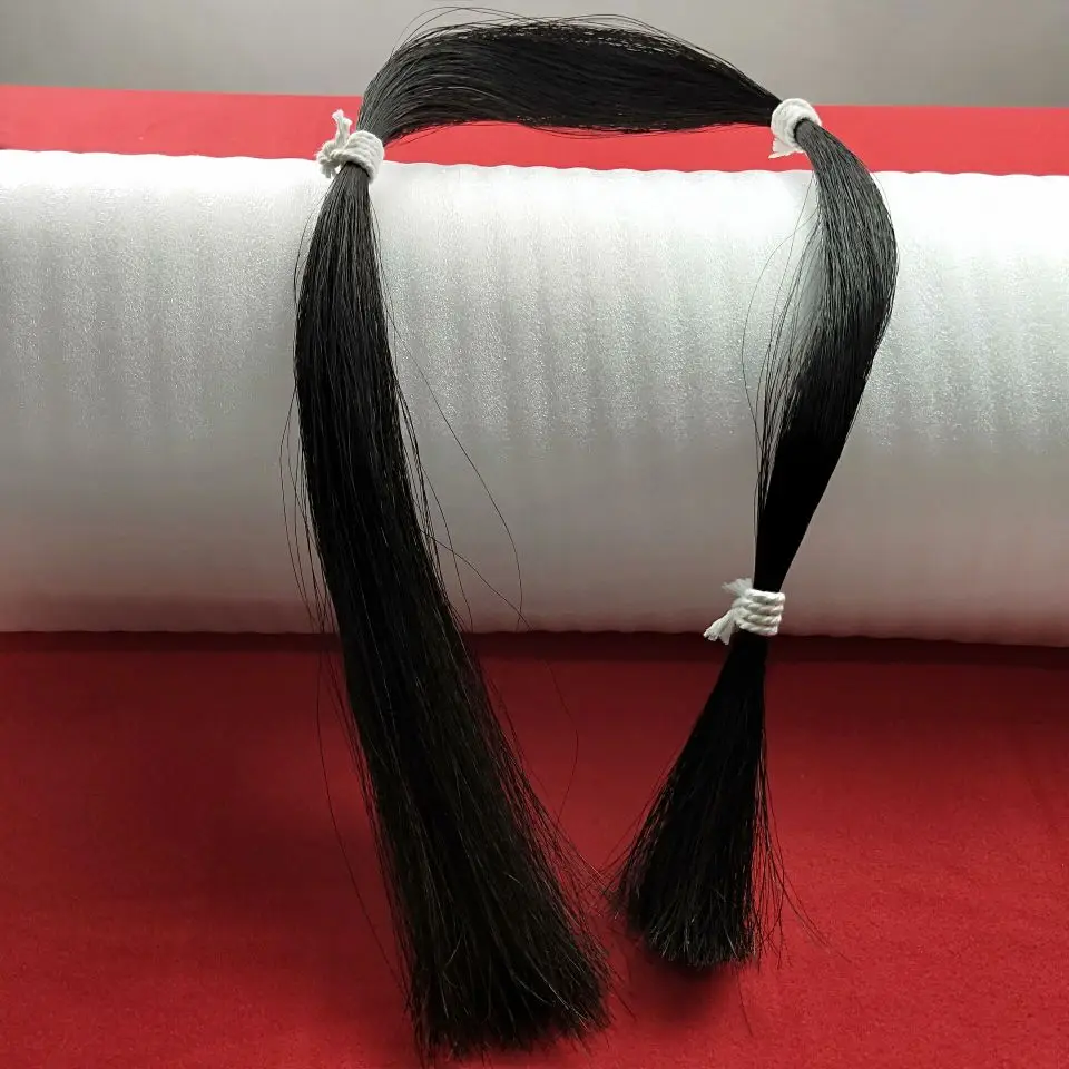50 جرام كمان فيولا تشيلو مزدوج باس منغوليا شعر أسود طبيعي بفيونكة ذيل حصان 80-85 سم #3