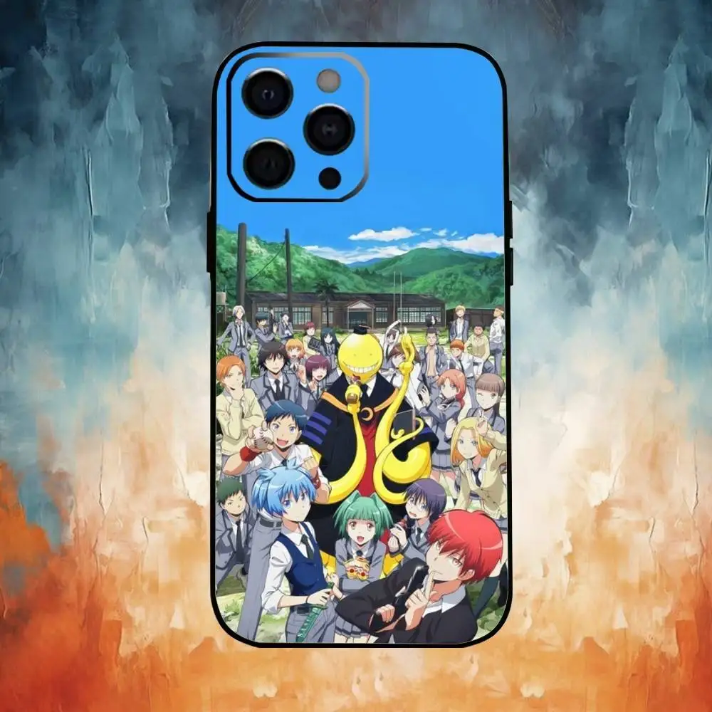 حافظة هاتف للفصل الدراسي على شكل حرف A لهاتف iPhone17,16,15,14,13,12,11 Plus، Pro Max غطاء أسود ناعم