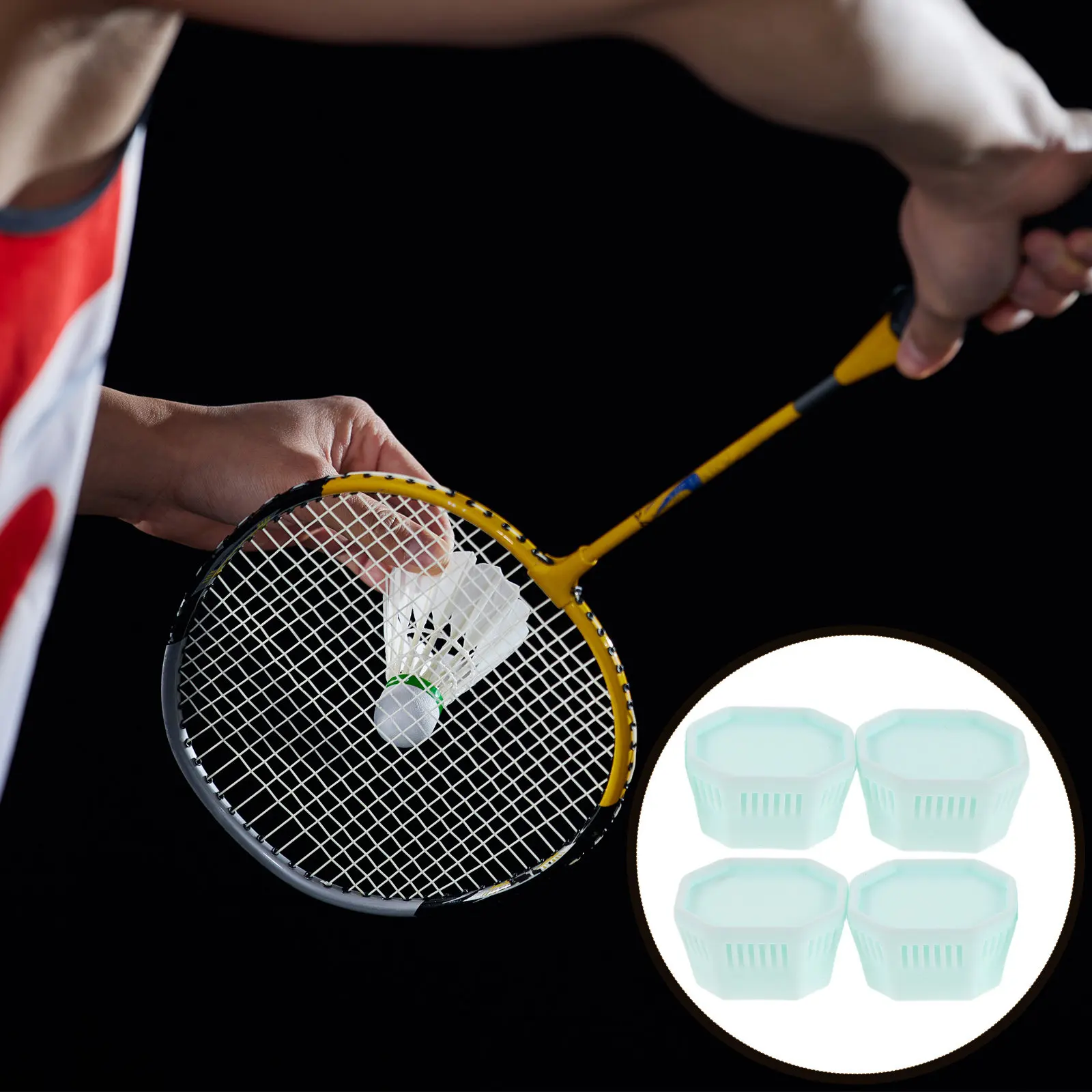 

4Pcs Pickleball Paddle Cover Sky Blue White Badminton Racket Handle End Cap Replacement for Grip Protection