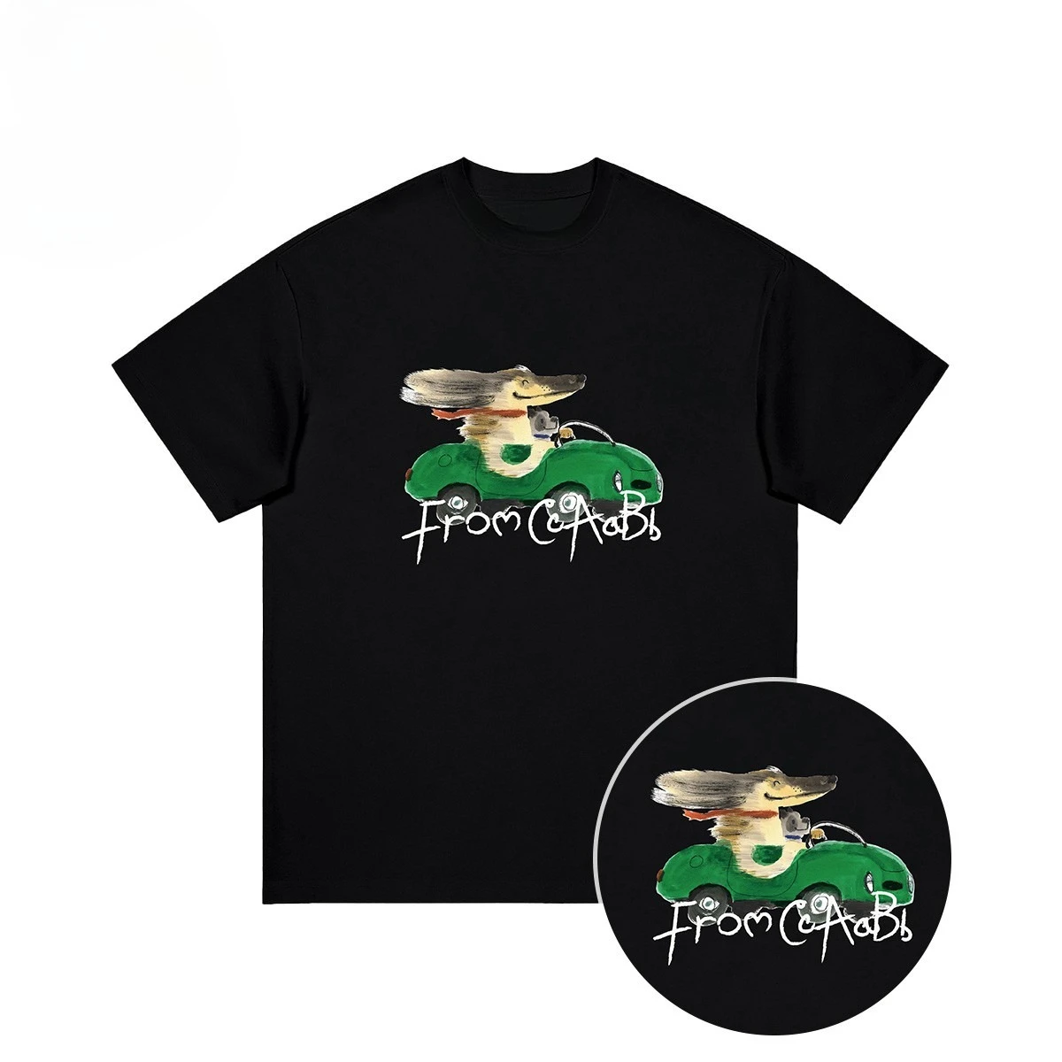 

A new summer 2025 unisex casual and comfortable short-sleeved T-shirt with dog print art for couples