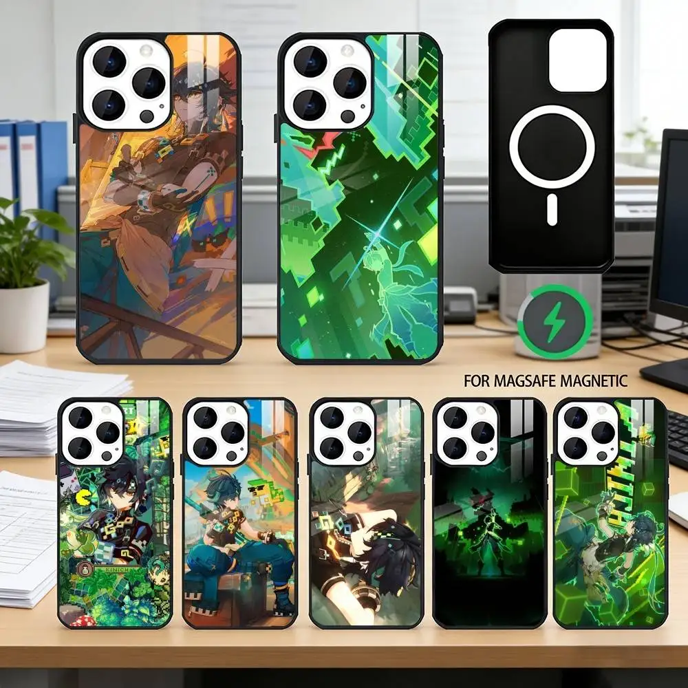 

Genshin Impact Kinich Game Phone Case For iPhone17,16,15,14,13,12,11 Plus,Pro Magnetic with Magsafe Wireless Charging