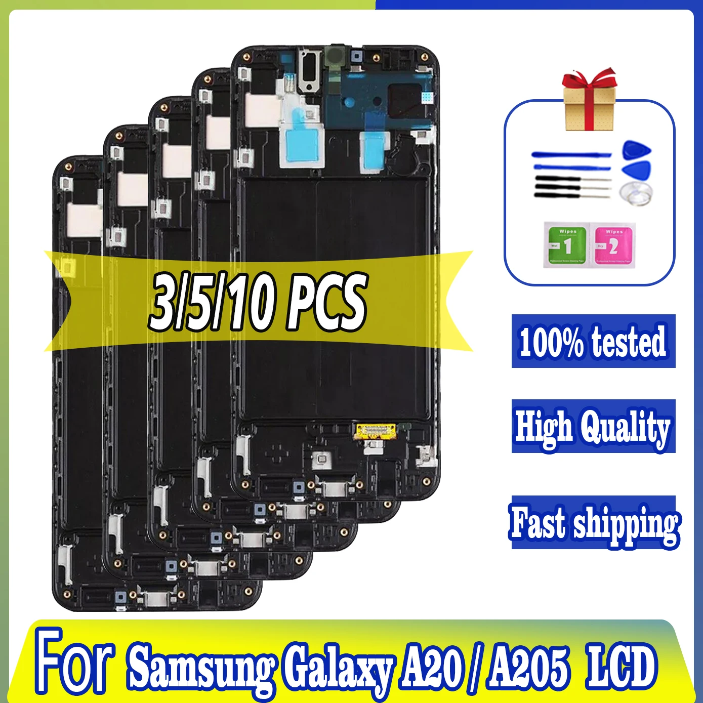 

3/5/10PCS Incell For Samsung Galaxy A205/DS A205F LCD Display Touch Screen For Samsung A20 A205FD A205A Digitizer Assembly