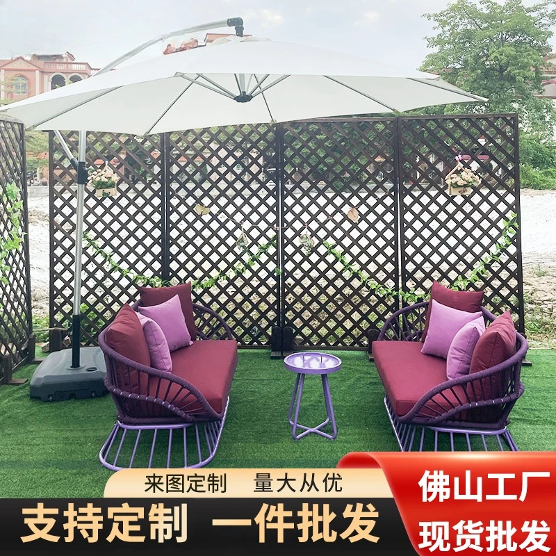 

Nordic outdoor leisure furniture courtyard garden seaside beach sofa outdoor outdoor balcony terrace sky double rattan chair