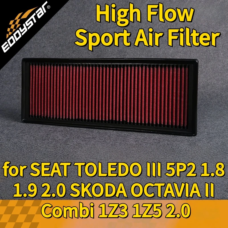 

Спортивный воздушный фильтр с высоким расходом для SEAT TOLEDO III 5P2 1.8 1.9 2.0 SKODA OCTAVIA II Combi 1Z3 1Z5 2.0 Моющиеся гоночные впускные фильтры