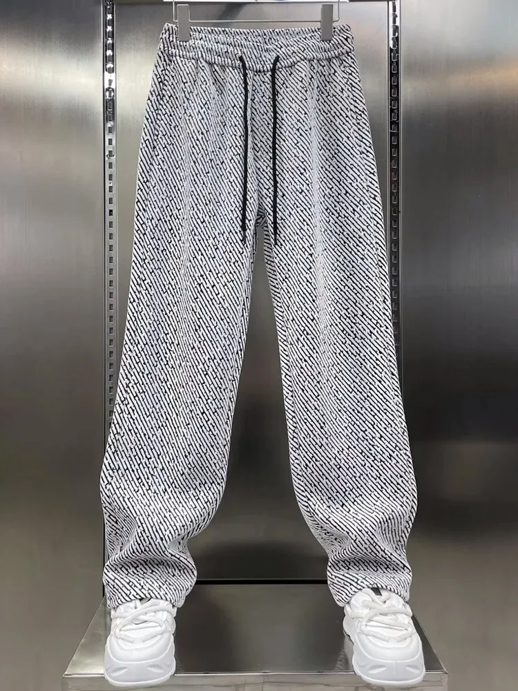 

Мужские повседневные утепленные брюки прямого кроя, осенне-зимние свободные драпированные спортивные длинные брюки, модные, стильные, новинка