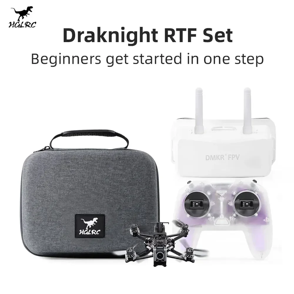 HGLRC Draknight 2inch RTF Set Draknight Drone with C1 Remote Controller 5.8G FPV Goggles for FPV Pilot Beginner