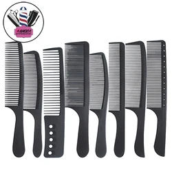 8 stil siyah karbon saç Combs Tangled düz anti-statik kızlar için kuaför fırça at kuyruğu Pro Salon saç şekillendirici aracı