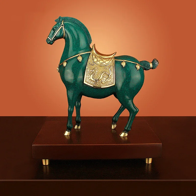 Atacado Home Office Decoração de mesa interna Feng Shui Bronze Metal Escultura de cavalo antigo chinês