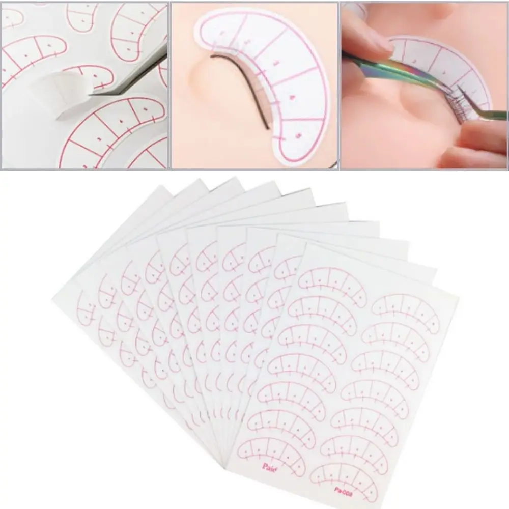 Eyelash EXTENSION Mannequin รุ่นหัวซิลิโคน 5 คู่ขนตาปลอมและ 10 PC Beauty Eyelash สติกเกอร์