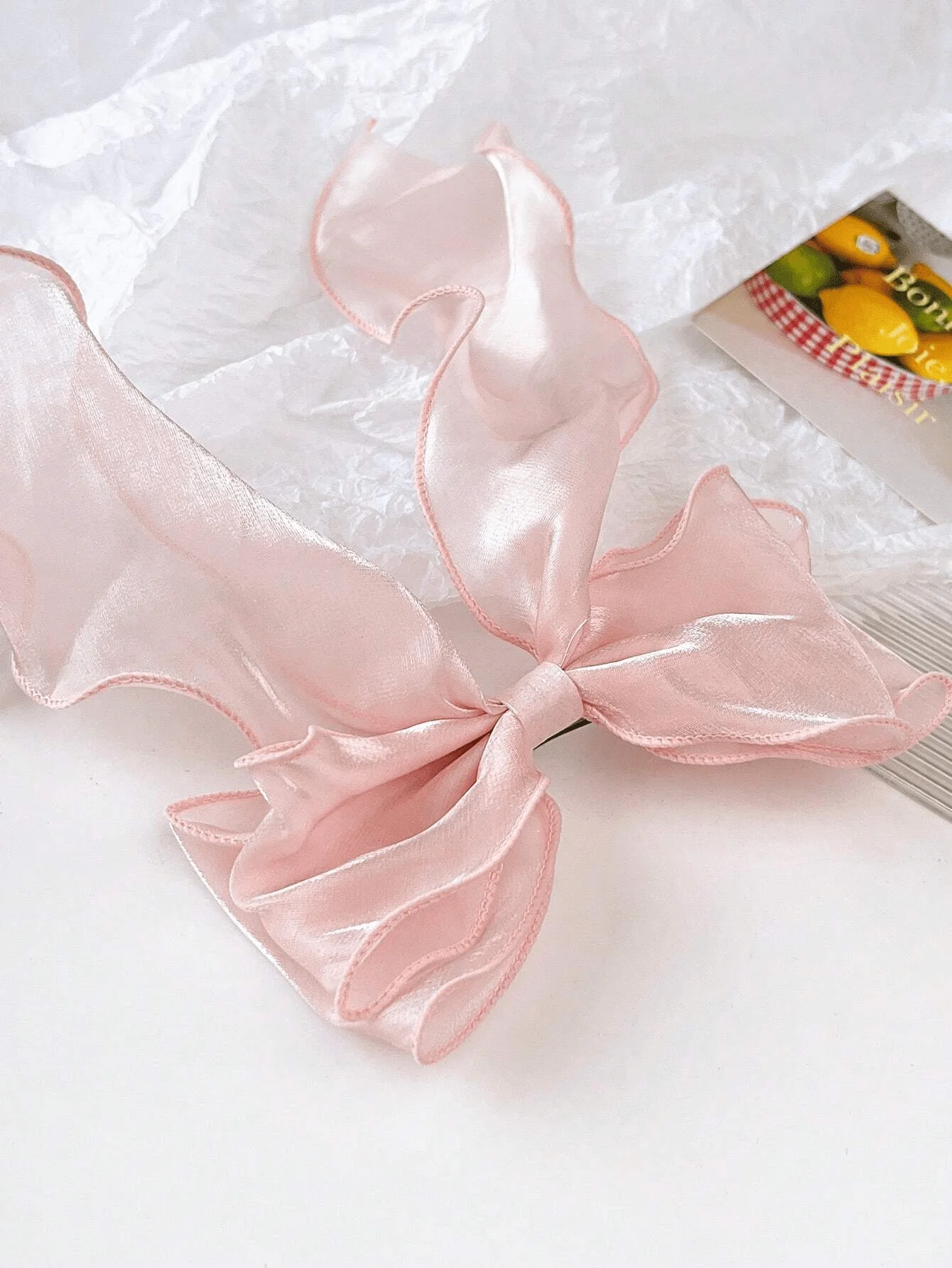 1Pc mesh bow ribbon hair clip, women\'s high-end headpiece, large hair clip, hair accessory