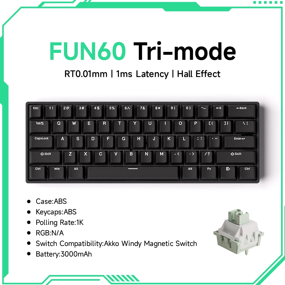 MonsGeek FUN60 メカニカルキーボード 磁気スイッチ 60% ゲーミング
