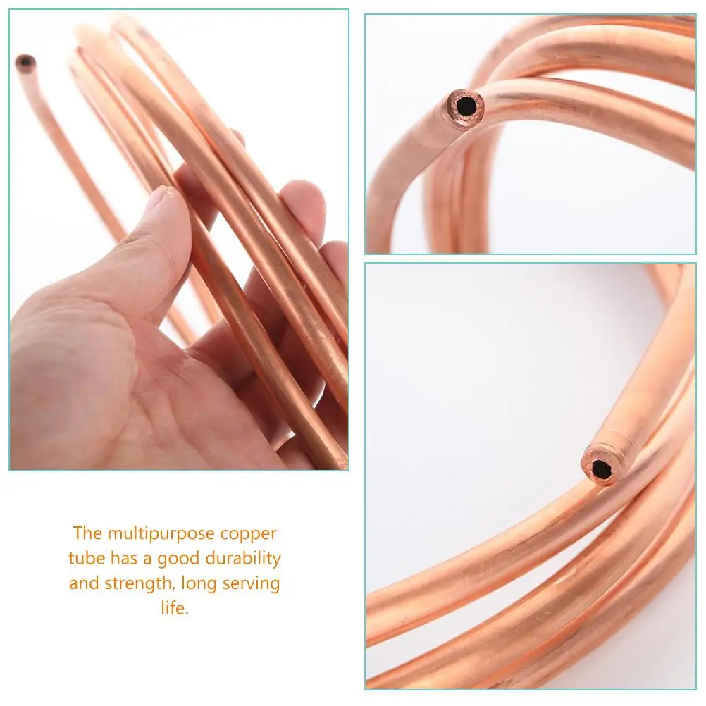 

2 Pcs 2M Long 4x0.5mm Soft Copper Tubing Pipe for Air Conditioner Refrigerator Durability Strength