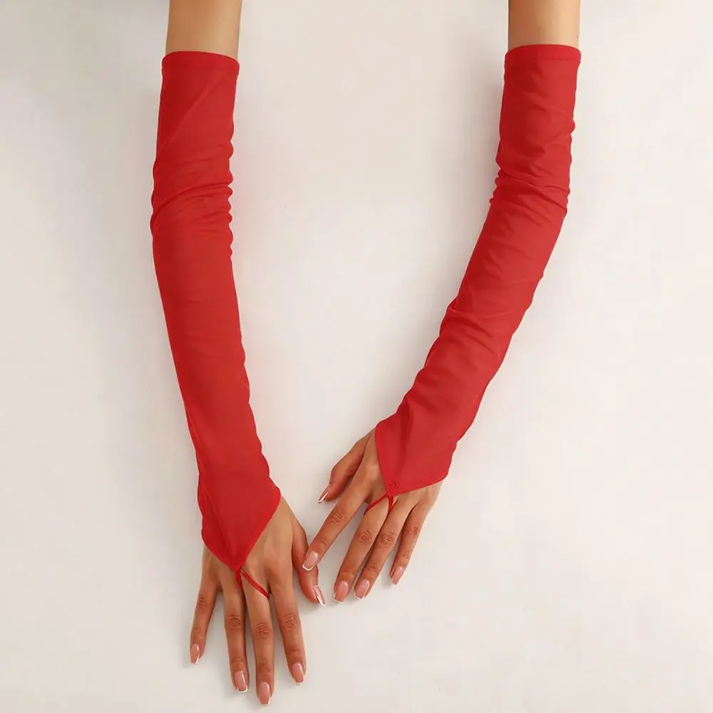 50cm Modische Dehnbare Damenhandschuhe Einfarbige Retro Cosplay Fingerhandschuhe Sonnenschutz Bühnenauftritt Party Handschuhe Hochzeit – Detail 5