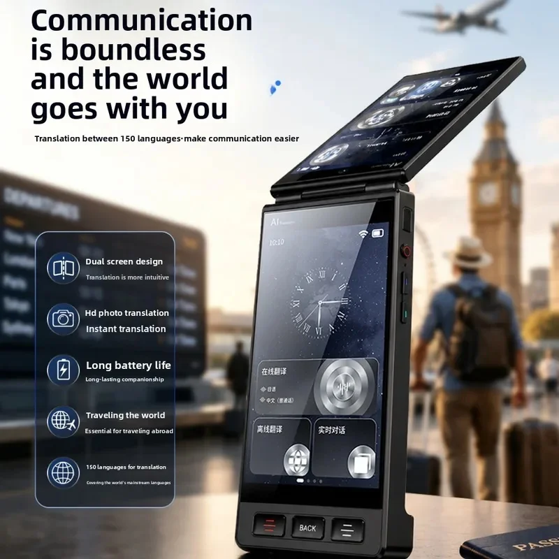 AI Large Model Dual-Screen Real-Time Translator Host-Guest Linkage Multi-Language Offline Translation New