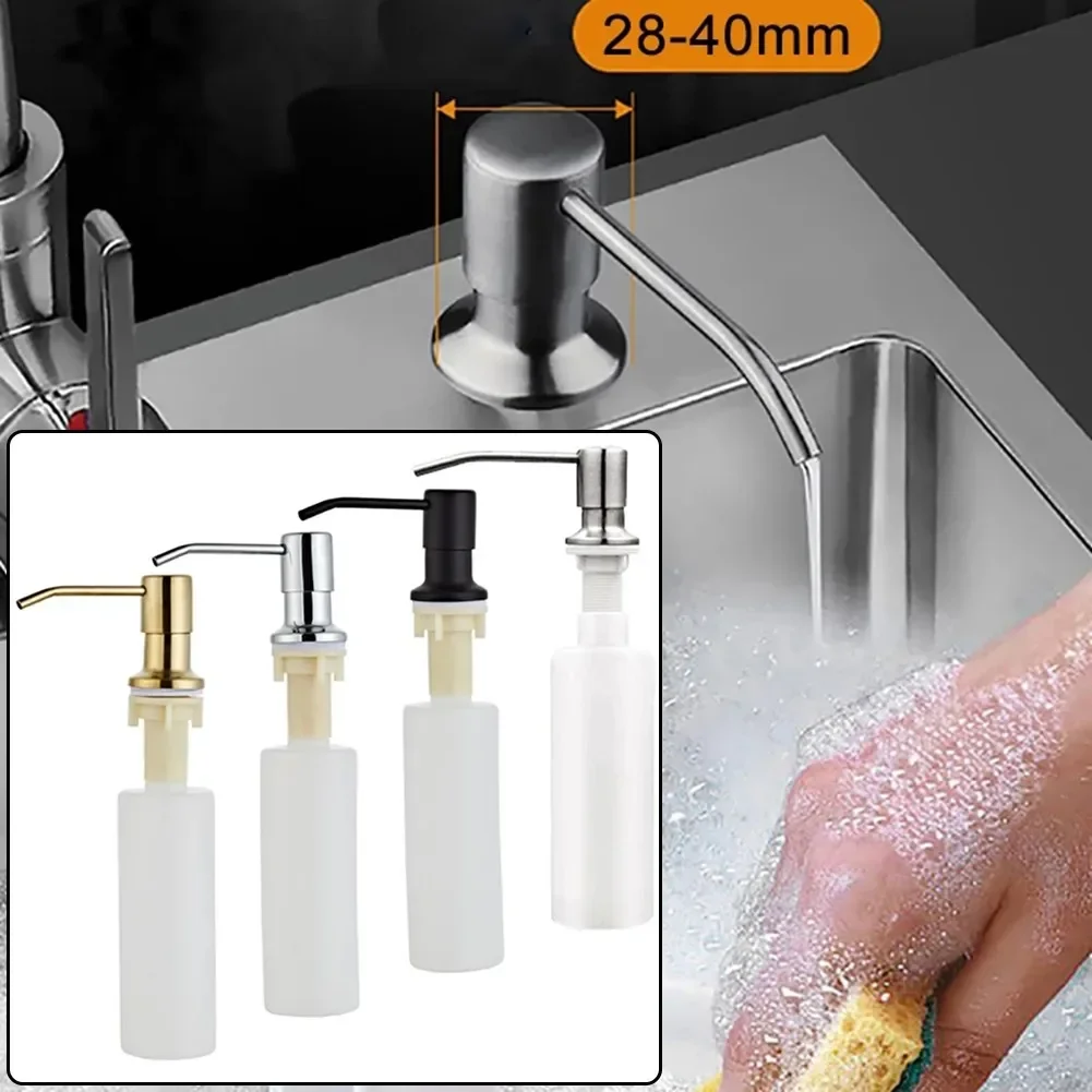 300ML Kitchen Sink Soap Dispenser Black ABS Dispenser Detergent Liquid Soap Bottle Lotion Dispensers Sink Hole 1.1-1.57inch