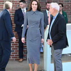 Princess Kate Houndstooth Dress Vintage Swallow Gird Women Dress Long Sleeve OL Dresses