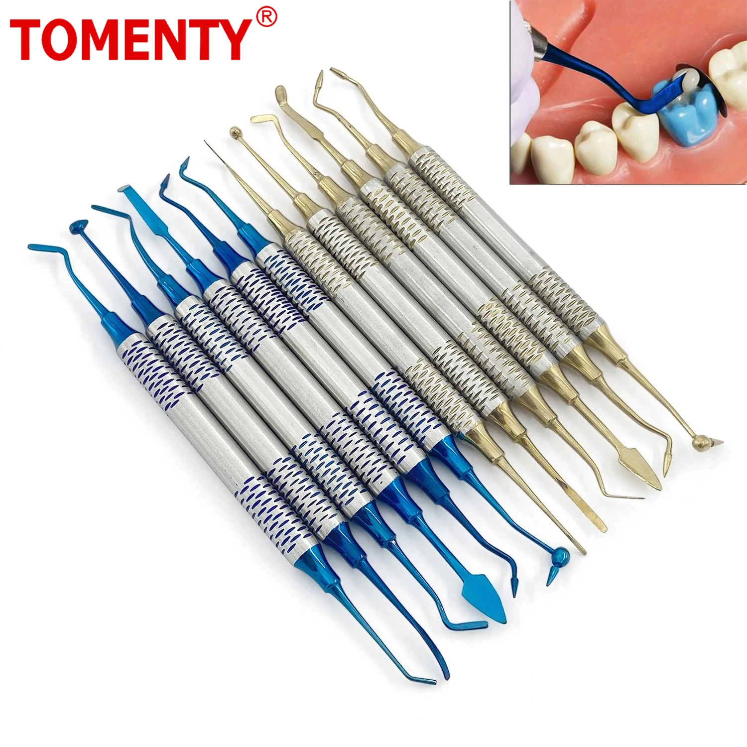

6Pcs/Set Dental Resin Filler Spatula Double Head Stainless Steel Materials Instruments Dentist Oral Care Repair Tools