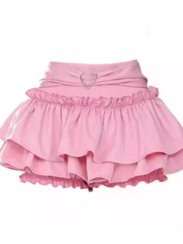 Y2K Spicy Girl Black Puffy Skirt Women Summer Ballet Style Cake Skirt Sweet Bloom Short High Waist Half-length Skirt
