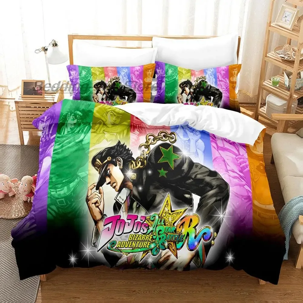 

JoJo Bizarre Bedding Set Single Twin Full Queen King Size Bed Set Aldult Kid Bedroom Duvetcover Sets 3D Print Anime 2022