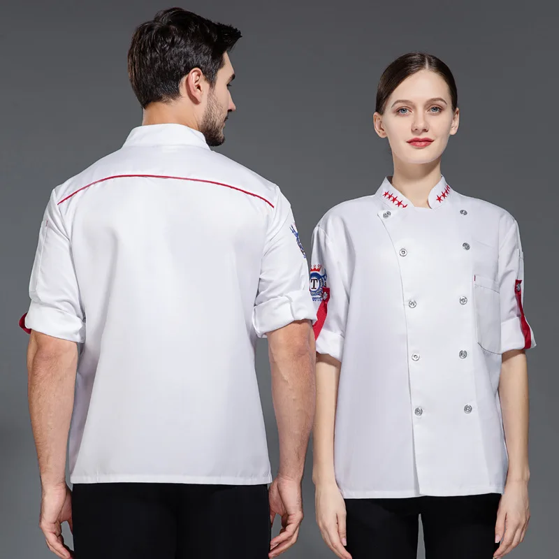 Chef Uniform Short Sleeve Hotel Catering Baking Western Restaurant Breathable Kitchen Work Clothes