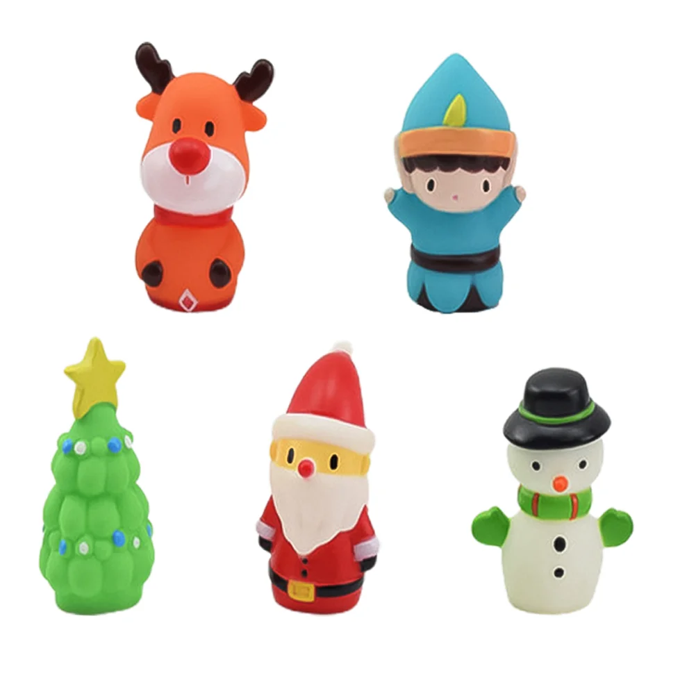 5 Pcs Christmas Finger Kids Toy Puppets Plaything Children Dolls Educational Plush Figure Toys