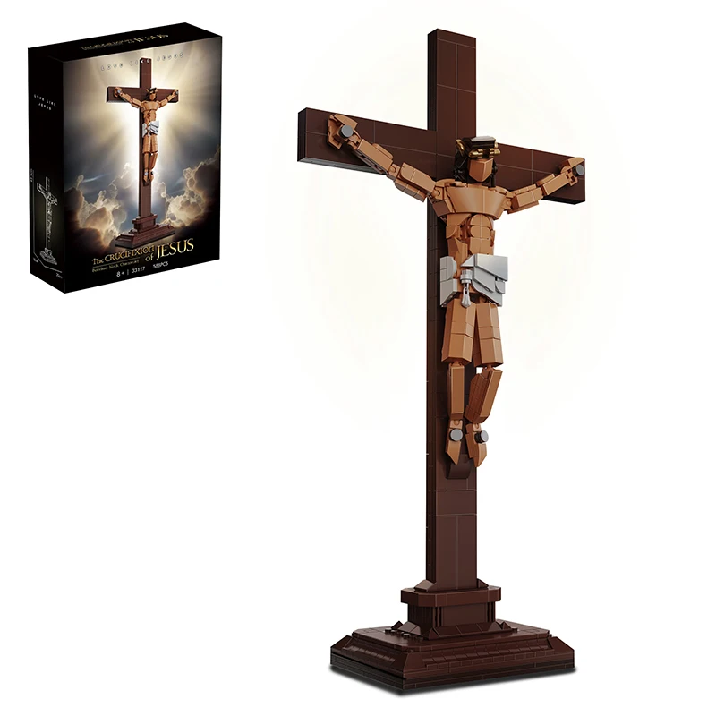 Goede Vrijdag Jezus Bouwstenen Figuren Model Creatieve Bricks Sets Speelgoed voor Kinderen Kinderen Volwassen Geschenken Desktop Ornament 588pcs