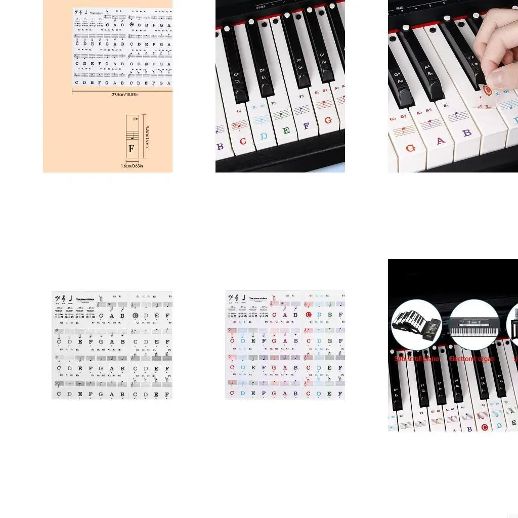 Piano Stickers Keyboard Markers Keyboard Labels for Electronic Keyboards 157D