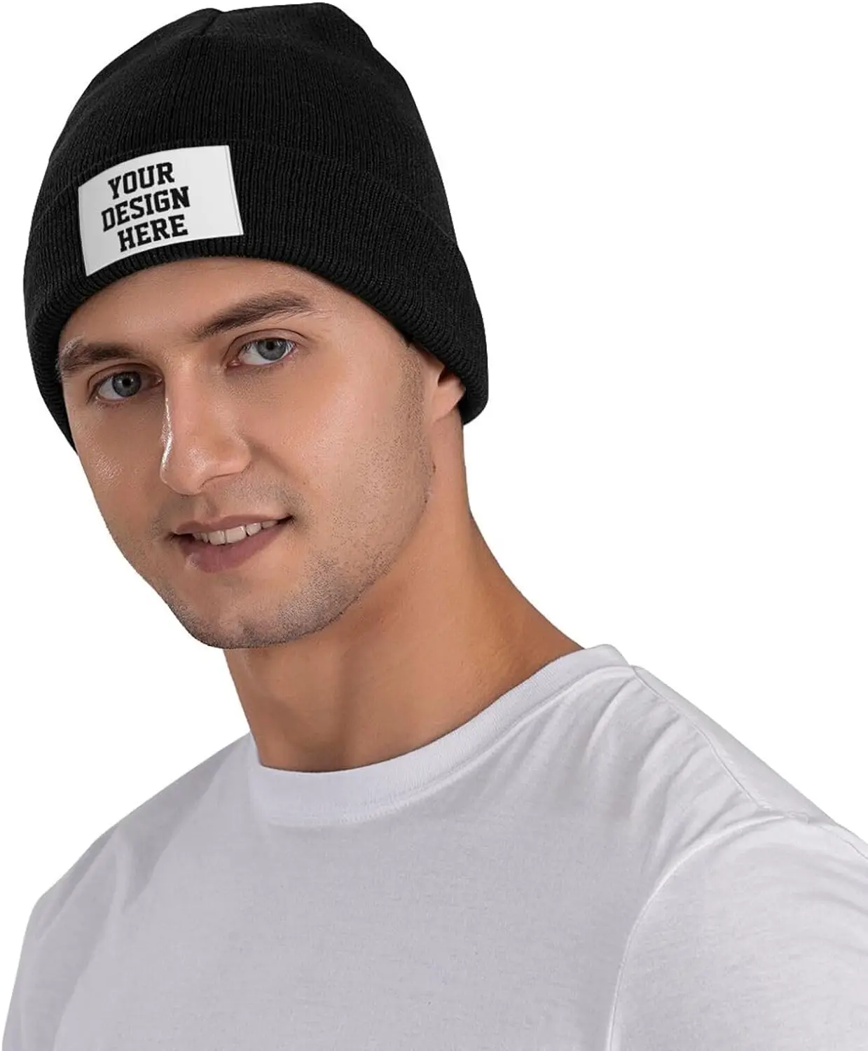 Custom Knitted Beanie Hats,Personalized Add Your Image/Text Cap Winter Warm Hat for Men Women