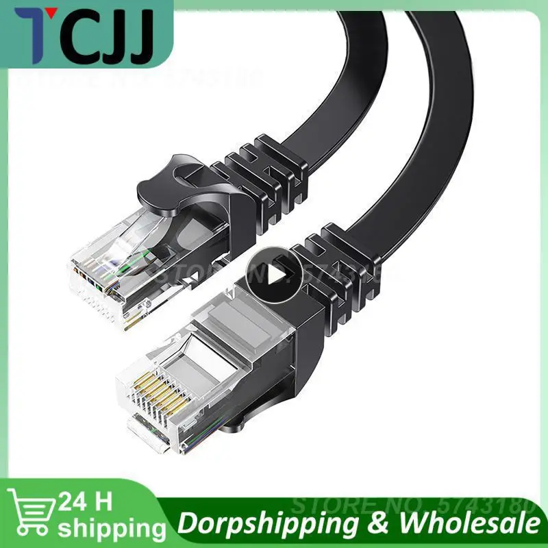 Ethernet Cable Essager Oxidation Resistanc Utp Cat 6 Splitter Network Cable Stable High Speed Transmission Rate Convenient Black