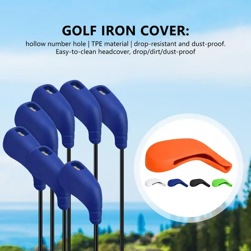 

8PCS/Set Golf Iron Head Covers 5 Colors Golf Club Iron Cover Driver Headcover Head Protector Golf Putter Cover Golf Accessories