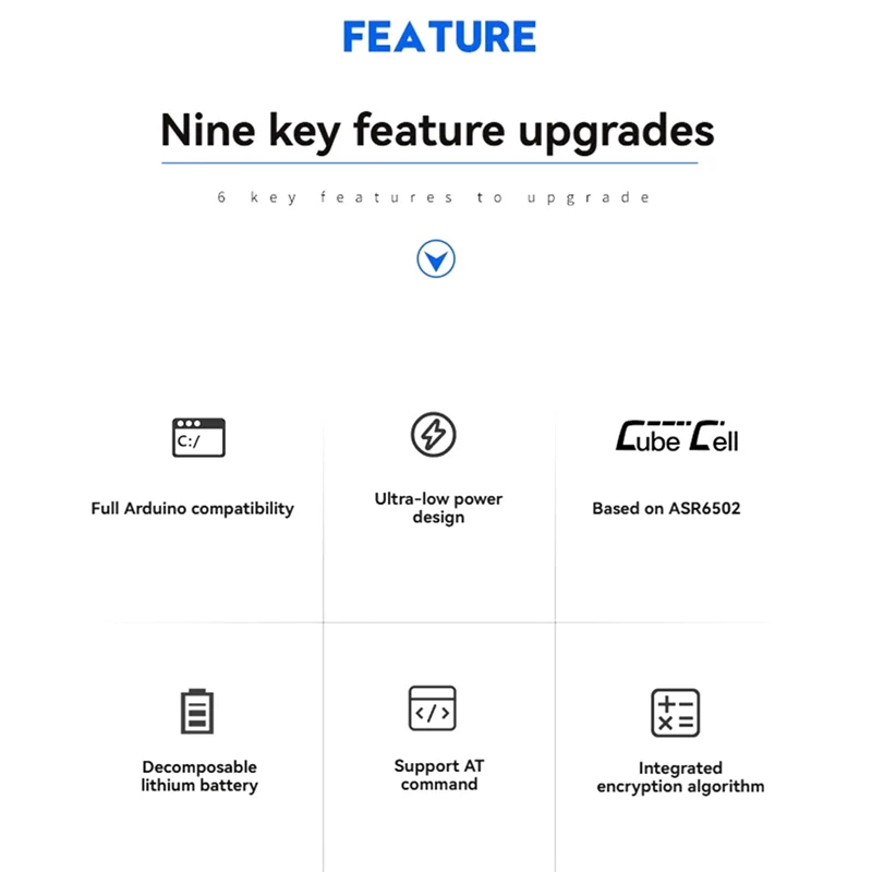 BNVN-Cubecell Lora Node ASR6502 IOT Accessory With Antenna, 1/2AA Battery Case, For Arduino Lorawan Applications