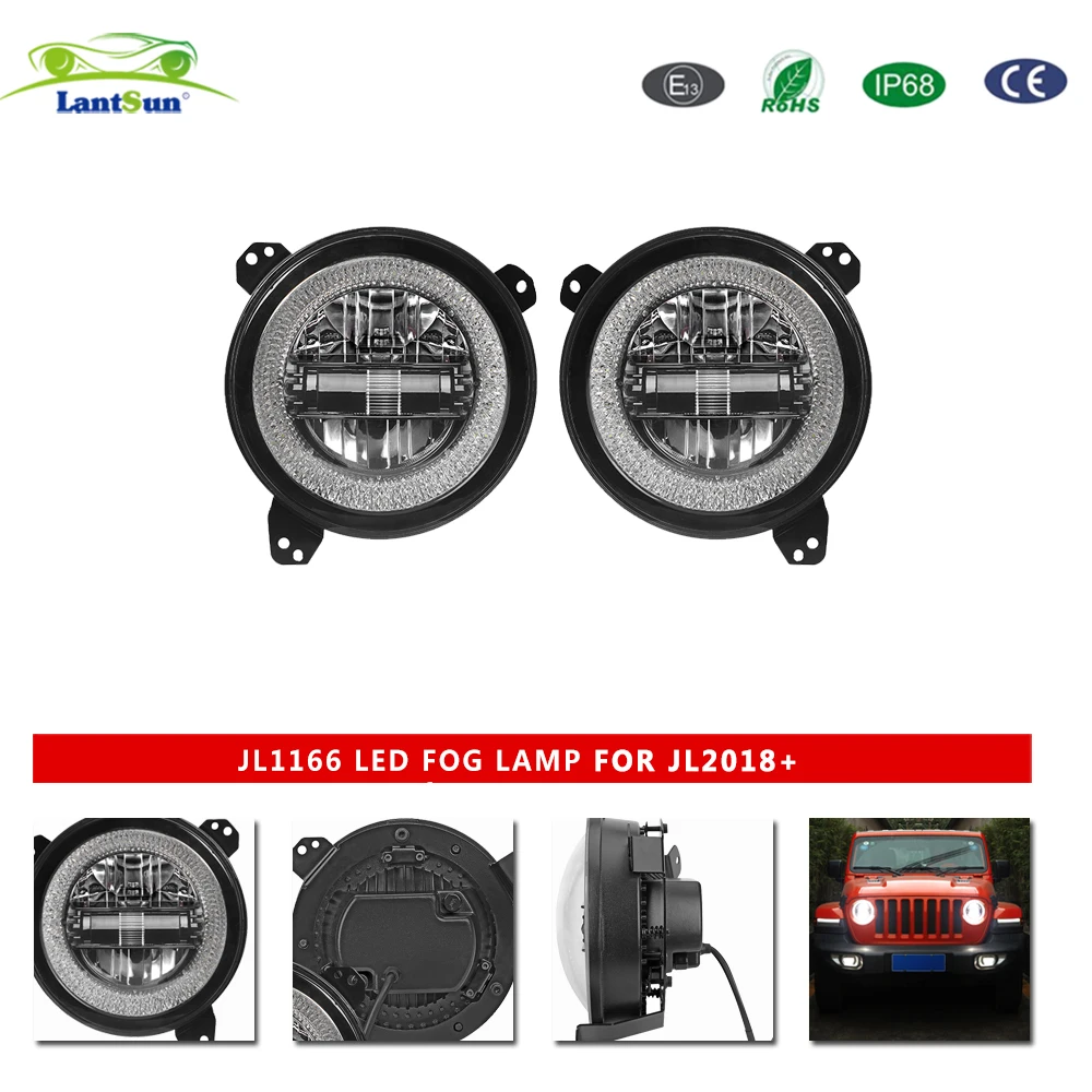 9 inch Led Headlamp Diamond Headlights 1 Pair for Jeep Wrangler JL2018-2022 LANTSUN JL1166