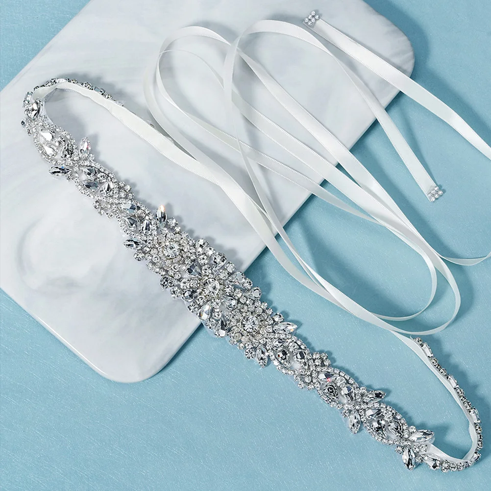 

Luxurious Waistb Decorative Bride Wedding Dress Accessories Silver Girdle nament Long Lasting Belt