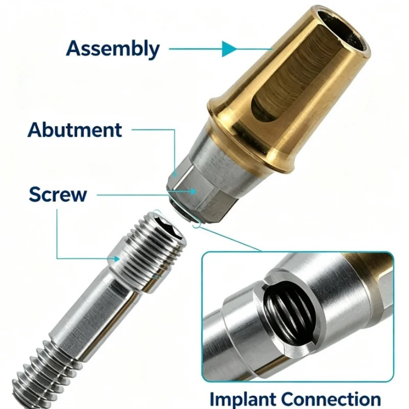 Dental Parts For Osstem Dentistry Transfer Abutment with Dual Hex Connection OEM ODM Grade 5 Titanium Abutment Prosthesis