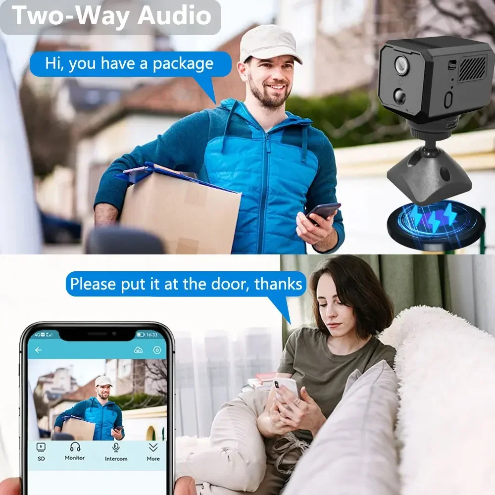 Magnetic Mini WIFI Camera 5MP HD Video Security Camera Pan Tilt PIR Detection Remote Viewing Rechargeable Surveillance Camera