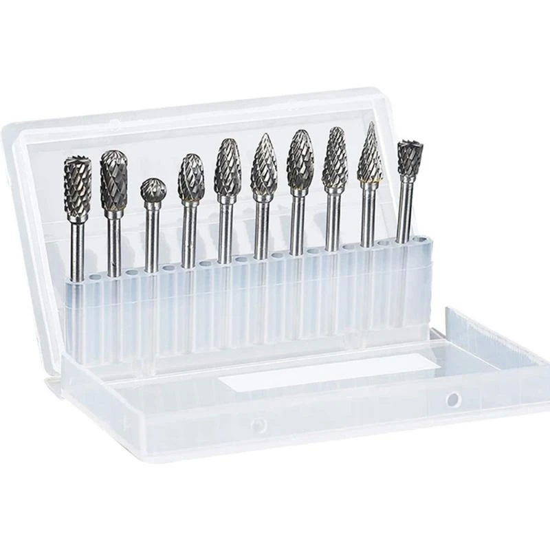 

652F Professional 10 pieces Rotary Alloy Grinding Head Deburring Tool Used for Wood and Metal Carving Cutter
